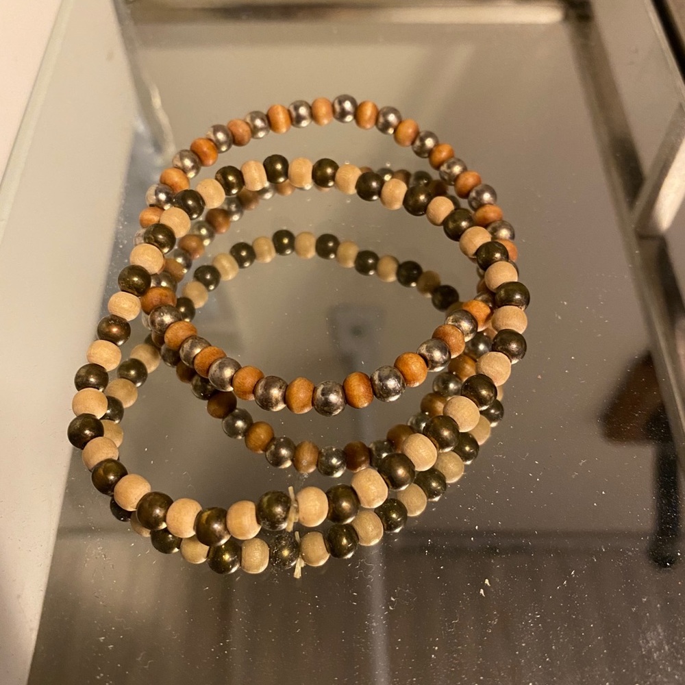 Wood beaded bracelets